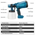 thumbnail image 4 of Pistola Pulverizadora Eléctrica de 1000 Ml, 4 Tamaños de Boquilla, HVLP, Pulverizador de Pintura Doméstico, Control de Flujo, Pulverización Fácil para Batería para de 18 V., 4 of 5