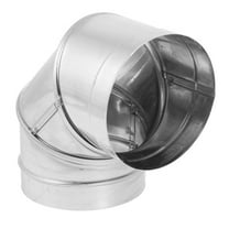 DuraBlack 8-Inch Diameter Stainless Steel Single Wall Wood Burning Stove 90 Degree Elbow Pipe Connector to Vent Smoke and Exhaust, Silver