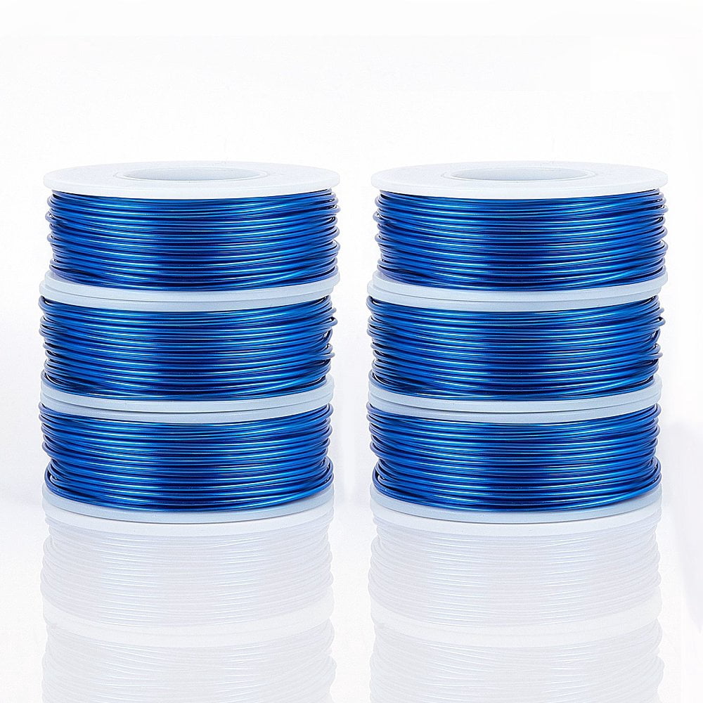 DIY Jewelry Kits with Aluminum Wire and Iron Side Cutting Pliers Blue 1mm about 23m/roll 6rolls/set
