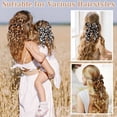 thumbnail image 3 of Xinwanna Women Hair Pin Bowknot Decor Leopard Print Satin Ribbon Bow Hair Barrette Large Bow Clip Hair Accessories (Beige), 3 of 12