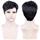 thumbnail image 3 of Men Short Black Straight Hair Natural Synthetic Full Wigs, 3 of 5