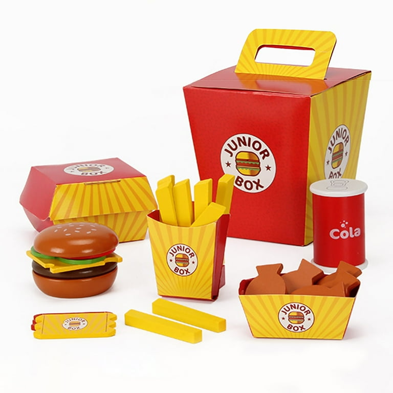 Fridja Kids Play Food Toys 19pcs Pretend Play Kitchen Set Hamburger Fast  Food Set for Toddler Girls Boys Age 3,4,5 Year Christmas Gift 