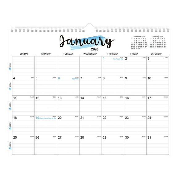 Agenda Mensual 2026-2027 con Diseño de Acuarela | Doble Encuadernación con Gancho para Colgar | Planificación Extendida de 18 Meses | Papel Resistente a La Tinta | 1 Calendario