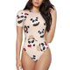 thumbnail image 1 of Balery Panda Ice Creams Donuts Body de cuello redondo de manga corta para mujer Tops de manga corta Tops básicos-Small, 1 of 7
