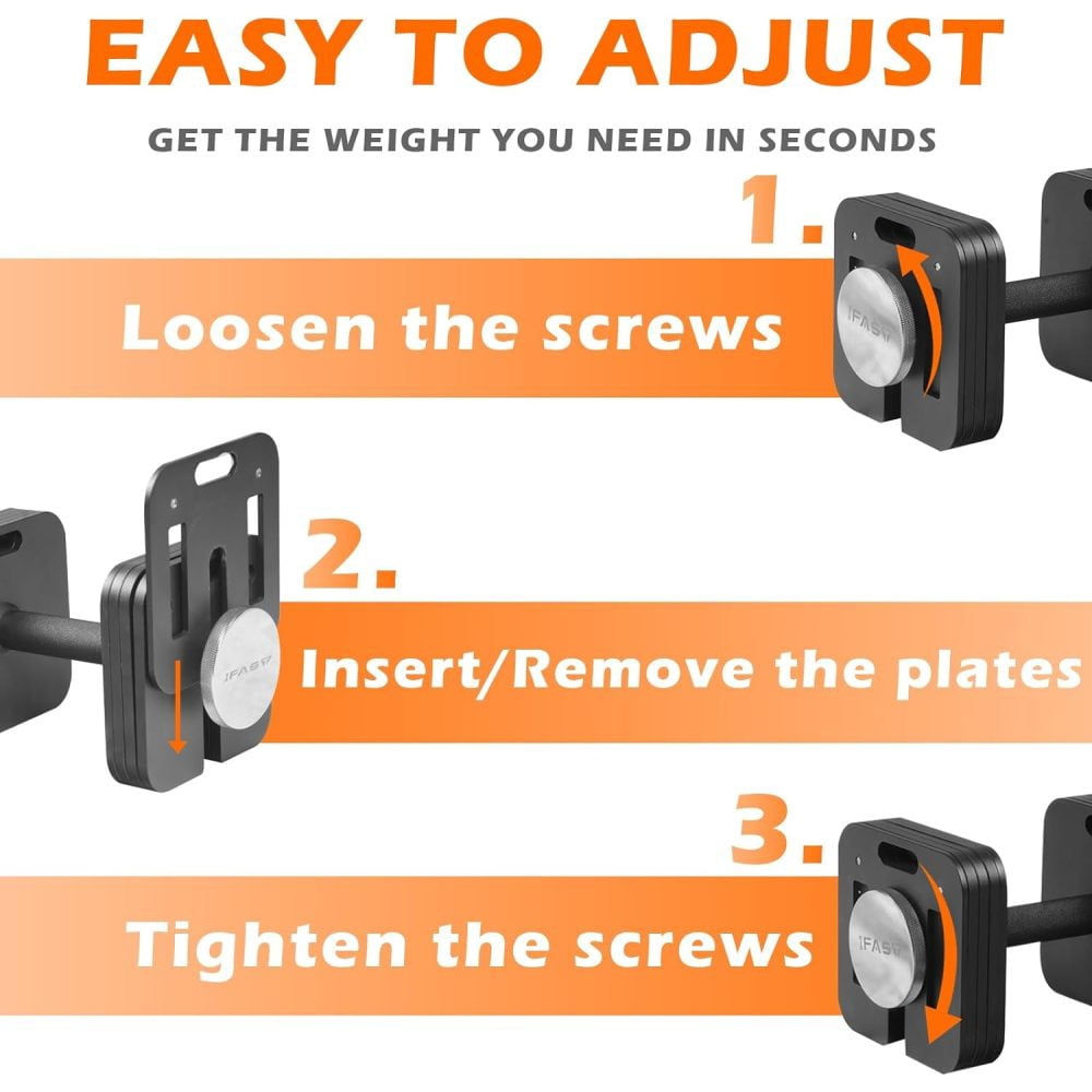 Square Dumbbell 9 in 1 Free Adjustable Dumbbell 50LBS square Dumbbell 9 in 1 Free Weights for Multi weight Options Quick-Lock Adjustable Dumbbell