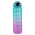 thumbnail image 1 of Botella fitness FLhrweasw 1000 Ml a Prueba de Fugas con escala verde morado, 1 of 9