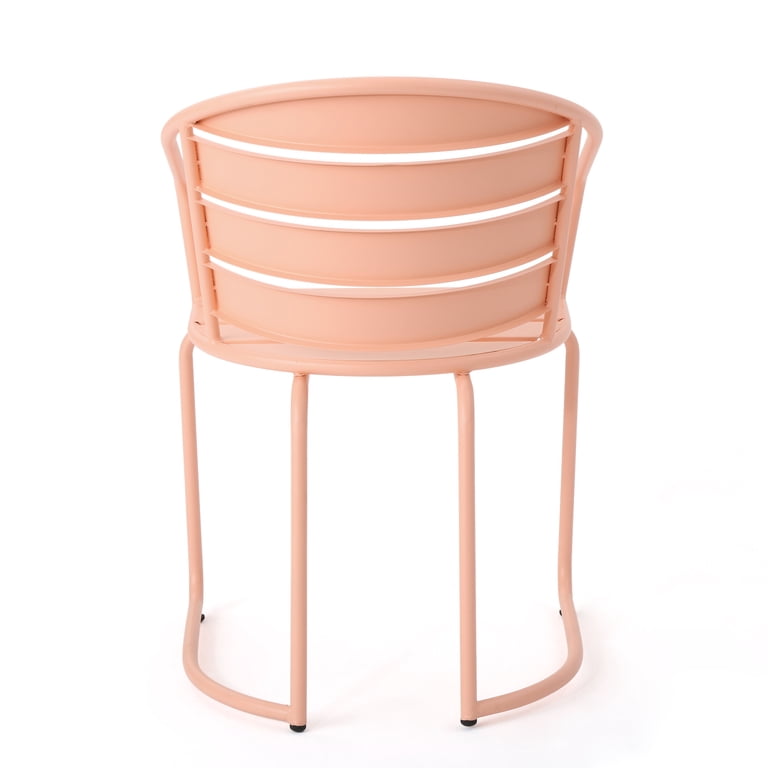 Monica Outdoor 3 Piece Iron Bistro Set, Matte Coral - Walmart.com