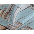 thumbnail image 4 of Ambesonne Rustic Quilted Bedspread Set 3 Pcs, Rusty Screw Wooden Style, King Size, Brown White and Blue, 4 of 5