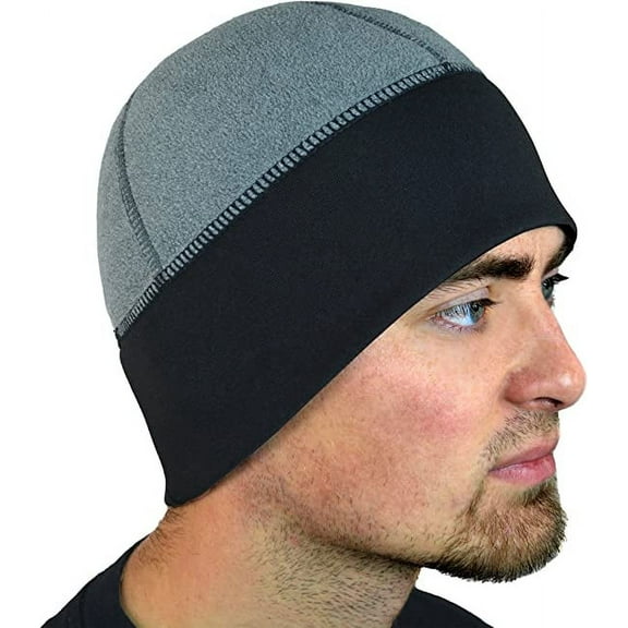 ISOTONER Warm Winter Micro Fleece Beanie- Sports Outdoor Exercise Skully Cap Black/Oxford Heather