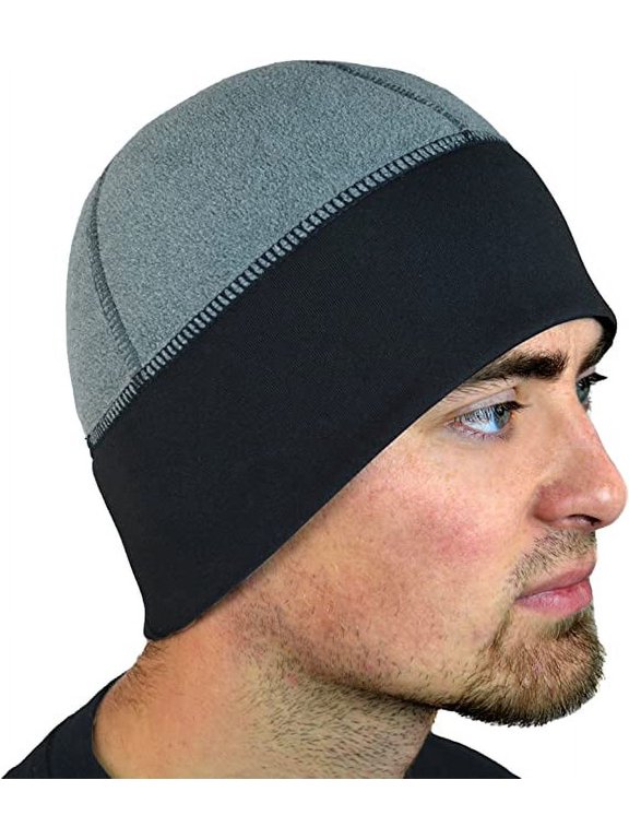 Warm Winter Micro Fleece Beanie- Sports Outdoor Exercise Skully Cap Black/Oxford Heather