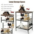 thumbnail image 3 of Barara King Baker's Rack, Microwave Stand,Bun Pan Sheet Rack, Kitchen Storage Shelf Rack,3-Tier Kitchen Serving Cart Utility Standing Microwave Rack with Hooks Brown, 3 of 8