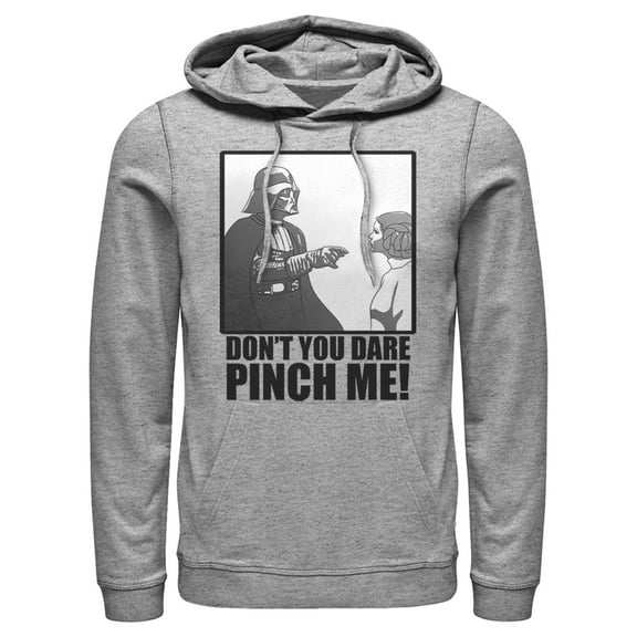 Men's Star Wars Don't You Dare Pinch Me  Pull Over Hoodie Athletic Heather Medium