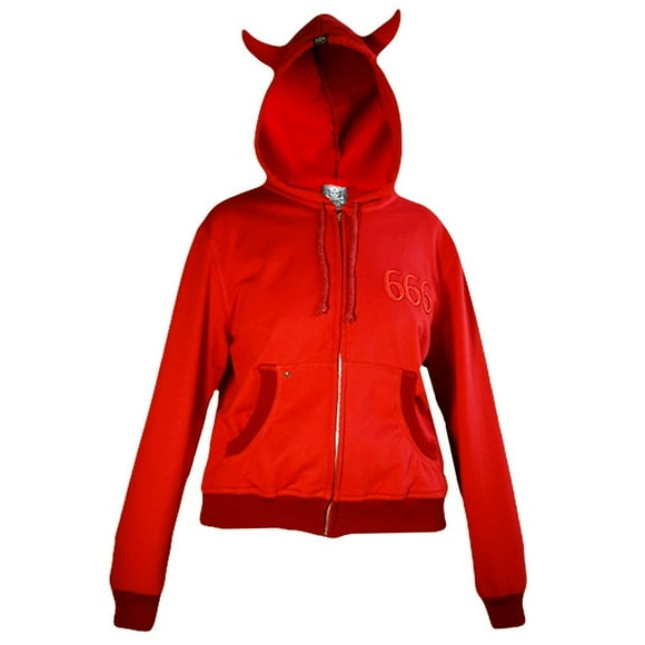 Sudadera Roja Con Gorro Grande Diablo 666