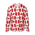 thumbnail image 2 of Uemuo Canada Pattern Women's Full Zip UPF 50+ Sun Protection Hoodie Jacket Long Sleeve Sun Shirt Hiking Outdoor Performance with Pockets-XX-Large, 2 of 9