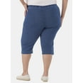 thumbnail image 3 of JMS Just My Size by Hanes Women's Plus Size Pull on Bling Tab Capri Pants, Sizes 0X-4X, 3 of 5