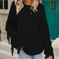 thumbnail image 2 of Clearance under $5 JINMGG 2023 Fall Winter Plus Size Sweaters for Women Clearance,Women's Solid Round Neck Top Long Sleeved Sweater Tassel Sweater Round Neck Sweater, 2 of 7