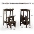 thumbnail image 3 of Costway Taburete Plegable de 3 Peldaños Escalera Portátil y Ligera para Escalar y Sentarse 57 x 41 x 76 cm, 3 of 10