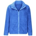 thumbnail image 4 of Homenesgenics Winter Jackets Plus Size ! Women's Fleece and Thickened Plush Zipper Hoodie Coat Long Sleeve Hoodless Casual Coat/Jacket Blue 8XL, 4 of 9
