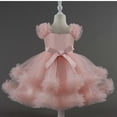 thumbnail image 4 of XUELUO Toddler Girls Tulle Princess Dress Puff Shoulder Ruffled Floral Dress Pearl Waistband Holiday Fluffy Party Skirts, 4 of 9