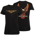 thumbnail image 1 of Harley Davidson Logo Ailes HD Noir Orange pour Femmes P/S (S40), 1 of 5