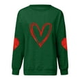 thumbnail image 4 of hcuribad Valentine's Shirts for Women Womens Shirts t Shirts for Women Women's Long Sleeve Valentine's Day Love Print t Shirt Top Green 2XL, 4 of 5