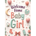 thumbnail image 4 of Decorative Design Welcome Home Baby Girl Polyester Material Baby Shower Banner Colorful Theme for Baby Shower Nursery Indoor Decoration, 4 of 8