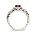 thumbnail image 5 of 5mm Garnet Ring in Sterling Silver with 14K Gold Accents, 5 of 5