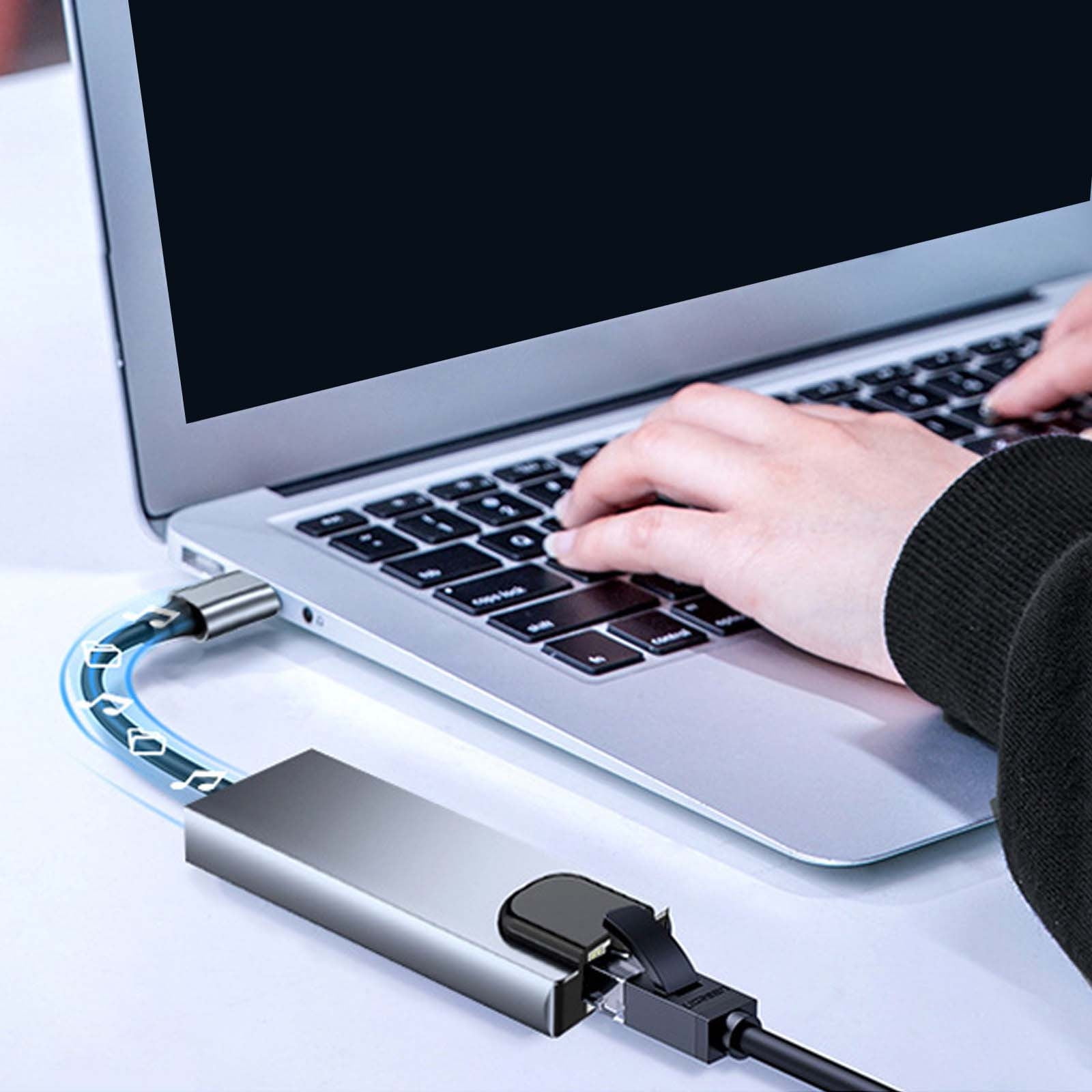 5 in 1 Type C Network Hub Adapter, USB C to HDMI USB 3.0 USB 2.0 RJ45 Ethernet PD Charging, Aluminum Alloy for Laptop