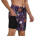 thumbnail image 2 of Sigee Halloween Sweet Candy Print Mens Swim Trunks with Compression Liner Quick Dry Swim Stretch Beach Shorts with Pockets,S-3XL, 2 of 7