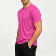 thumbnail image 5 of LODIENY Athletic T-Shirts for Men Short Sleeve Crew Neck Solid Color Moisture Wicking Tops Casual Classic Basic Fit Workout Tee Shirt Hot Pink L, 5 of 9