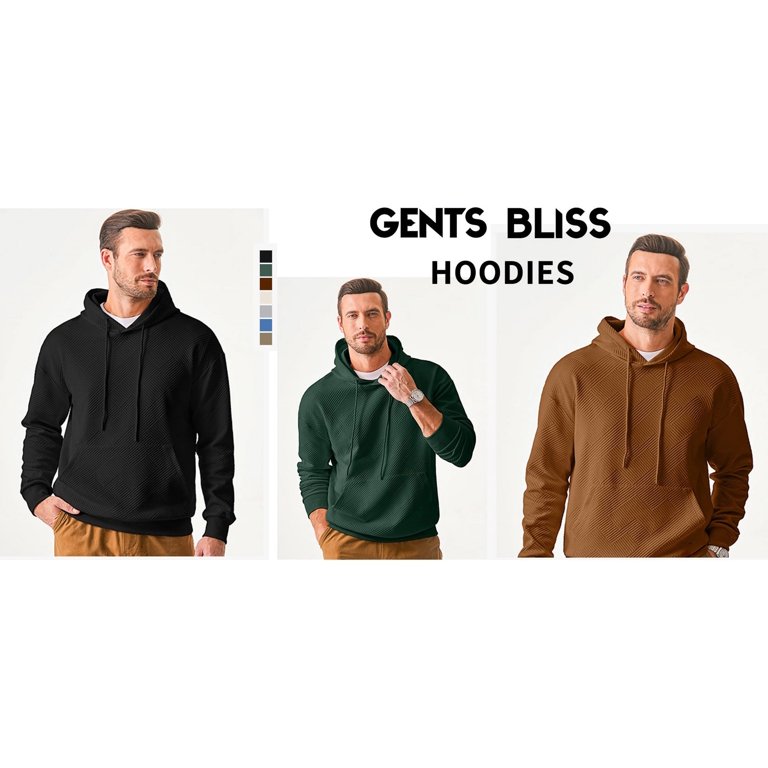 Gents Bliss Men's Geometric Texture Long Sleeve Hoodie photo 8