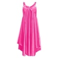 thumbnail image 4 of LINGLANG Women's V Neck Ice Silk Slip Nightgown Spaghetti Strap Satin Like Sleep Dress Soft Lightweight Breathable Summer Lounge Nightshirt Elegant Comfortable Homewear Sleepwear, 4 of 4