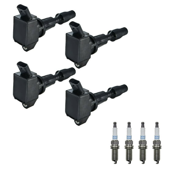 Set of 4 ISA Ignition Coils and Denso Platinum Spark Plugs Compatible with 2018-2021 Kia Sportage 2016-2020 Hyundai Santa Fe 2.4L UF764