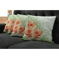 thumbnail image 5 of Ambesonne Green Throw Pillow Cover 4 Pack, Watercolor Roses, 20", Orange Green, 5 of 5