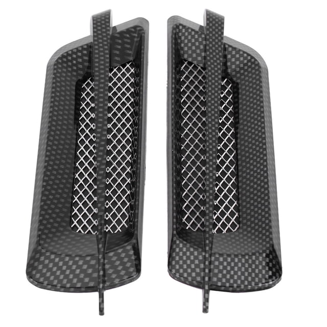 Rejilla de entrada de flujo de aire lateral para coche, cubierta de red de ventilación, pegatina decorativa, fibra de carbono Universal, 2 uds. Jadeshay A