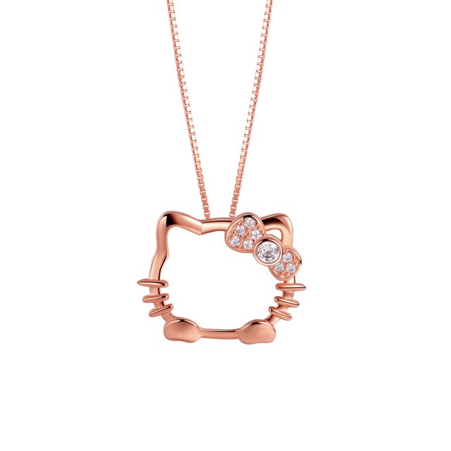 Joyería personalizada, venta al por mayor, joyería de plata de ley 925 con colgante de gato, joyería de hello kitty