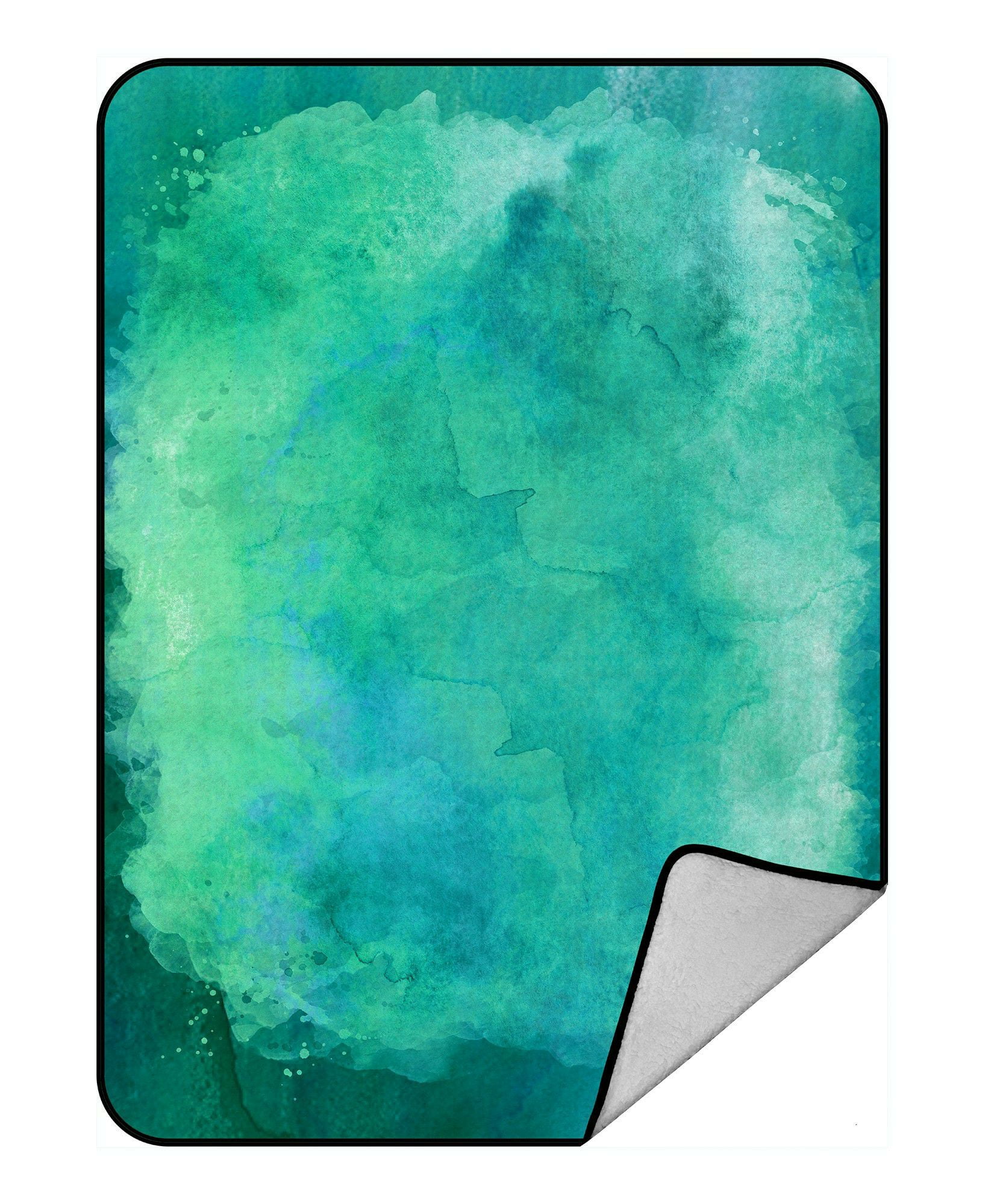 ECZJNT Blue Green Aqua Teal Turquoise Paper Throw Blanket Fleece