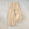 thumbnail image 5 of Only Moment Wide Leg Linen Pants Women with Flounce Hem Pant Legs Pants for Women Business Casual Outfits 2026 office Dress Pants Trousers with Pockets Khaki,XL, 5 of 5