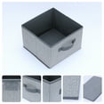 thumbnail image 2 of Unique Bargains Storage Cube Bin with Handles 1 Pack Collapsible Storage Basket Grey S, 2 of 7