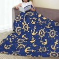 thumbnail image 6 of Bingfone Anchors and Nautical Print Flannel Fleece Blanket Throw Blanket for Bed,Sofa,Couch,Travel,Camping(80"x60" ), 6 of 8