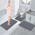 thumbnail image 4 of yilyih Bathroom Rugs Set of 3,Memory Foam Bath Mat Set Bathroom Rugs for 3 Pcs Toilet Mats Soft Comfortable Water Absorption Nonslip Thickmachine Washableeasier to Dry Dark,Bathroom Rugs and Mats Sets, 4 of 9