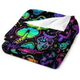 thumbnail image 4 of Colorful Mushrooms Blanket Enlarged Colorful Mushroom Plush Throw Blanket,80\u201dx60\u201d Decor All Season, Rainbow Colorful Kawaii Fungus Flannel Blanket for Sofa Couch Bedroom Decor Throw, 4 of 6