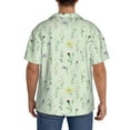 thumbnail image 3 of Hirioo Wildflower Watercolor 5 for Men's Cuban Collar Short Sleeve Shirt Button Down Shirt Beach Summer Shirts Wedding Vacation Shirts-Large, 3 of 5
