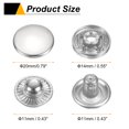 thumbnail image 2 of Uxcell 30Set Presilla de Botón de 20mm, Cierre de Metal para Cuero, Plata, 2 of 7