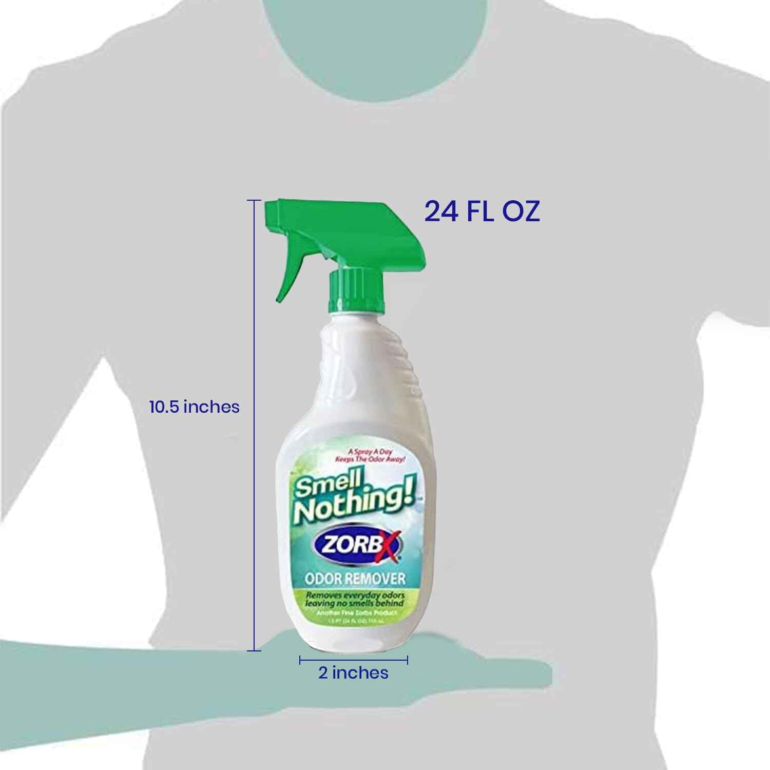 ZORBX Unscented Odor Remover Spray 24 oz - Strong Odor Absorber For Couch, Car, Carpet, Diaper Pail Smells Neutralizer & More