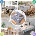 thumbnail image 4 of Purple and Teal Paisley and Floral Pattern Square Tablecloth,Waterproof Square Table Cover,Wipeable Spillproof Washable Table Cover for Home Kitchen Party Decor 52"x52"(132x132cm), 4 of 6