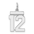 thumbnail image 3 of 925 Sterling Silver Small Polished Number 12 Charm Pendant, 3 of 3