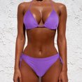 thumbnail image 2 of Mlqidk Thong Bikini Swimsuit for Women Black Brazilian String Bikinis Bathing Suit Triangle Top Bathing Suits Swimsuits,Purple M, 2 of 5