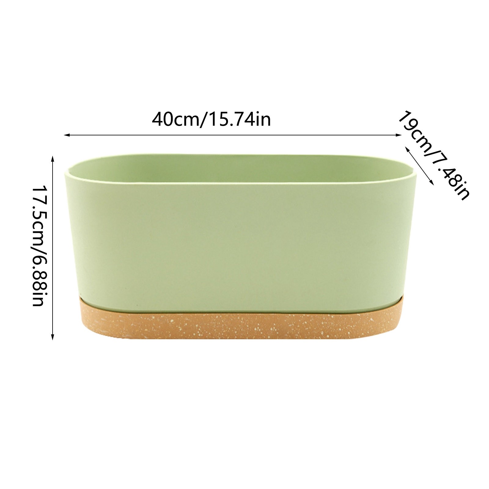 Window Box Planter, Flower Window Boxes, Rectangular Planter Box with Drainage Holes & Tray - Window Sill, Balcony, Patio Garden Decor for Vegetables, Flowers, Bedroom, Living Room, Porch