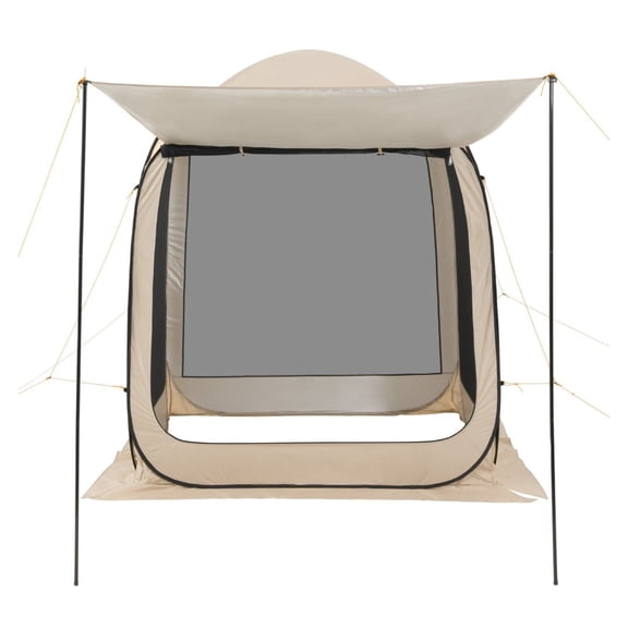Screen House Tent 6x6 ft, 4-6 Person Pop Up Canopy, Portable Screen Room with Awning, Netting Sides for Patio, Backyard, Outdoor Beige